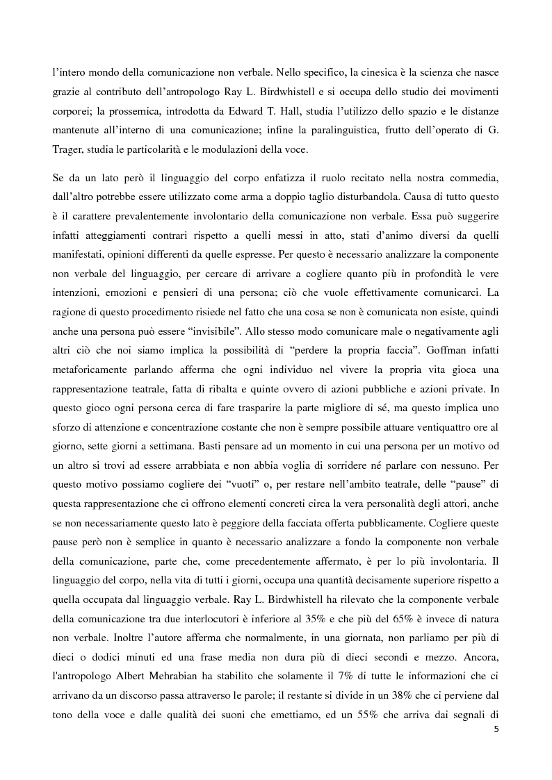 Anteprima della tesi: Il linguaggio del corpo come chiave di lettura dell'altro. Metodologie comportamentali in un mondo dominato dallo studio della parola., Pagina 3