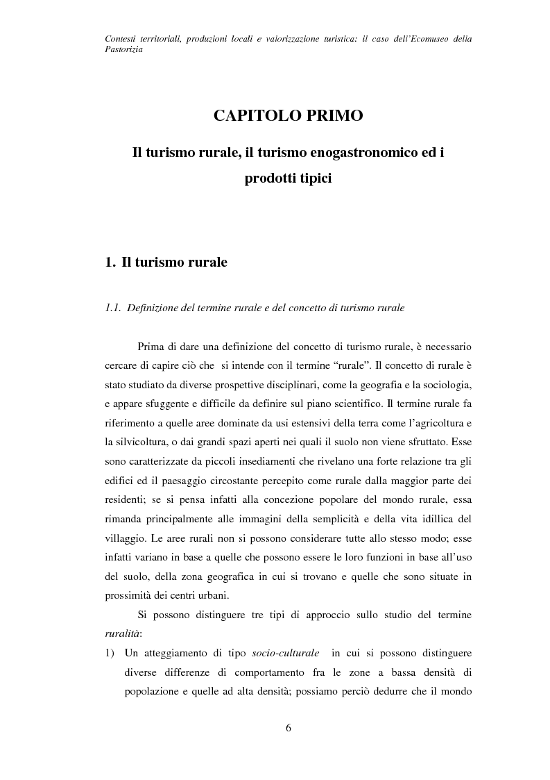 Anteprima della tesi: Contesti territoriali, produzioni locali e valorizzazione turistica: il caso dell’Ecomuseo della Pastorizia, Pagina 4