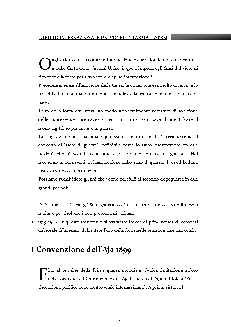 Anteprima della tesi: Diritto internazionale dei conflitti armati aerei, Pagina 7