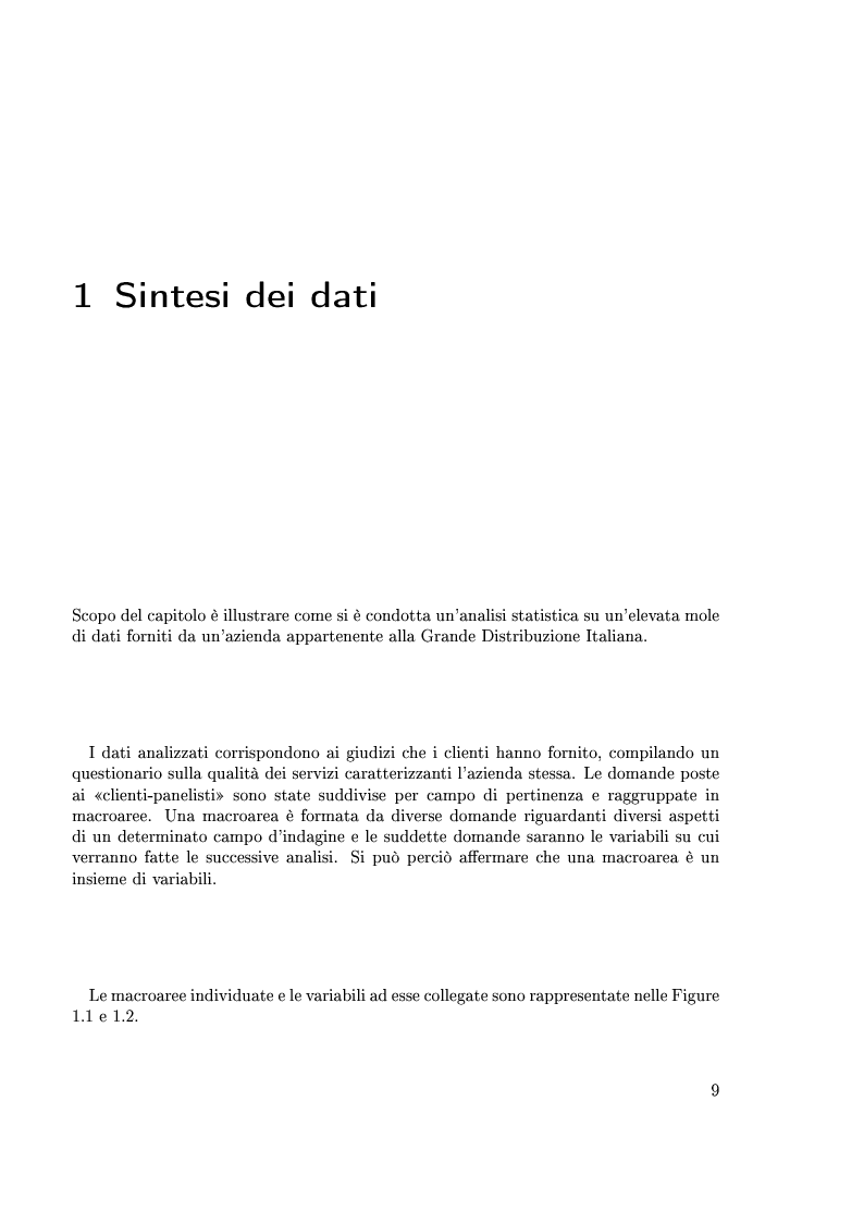 Anteprima della tesi: Modelli statistici per la valutazione della Customer Satisfaction nella Grande Distribuzione, Pagina 6
