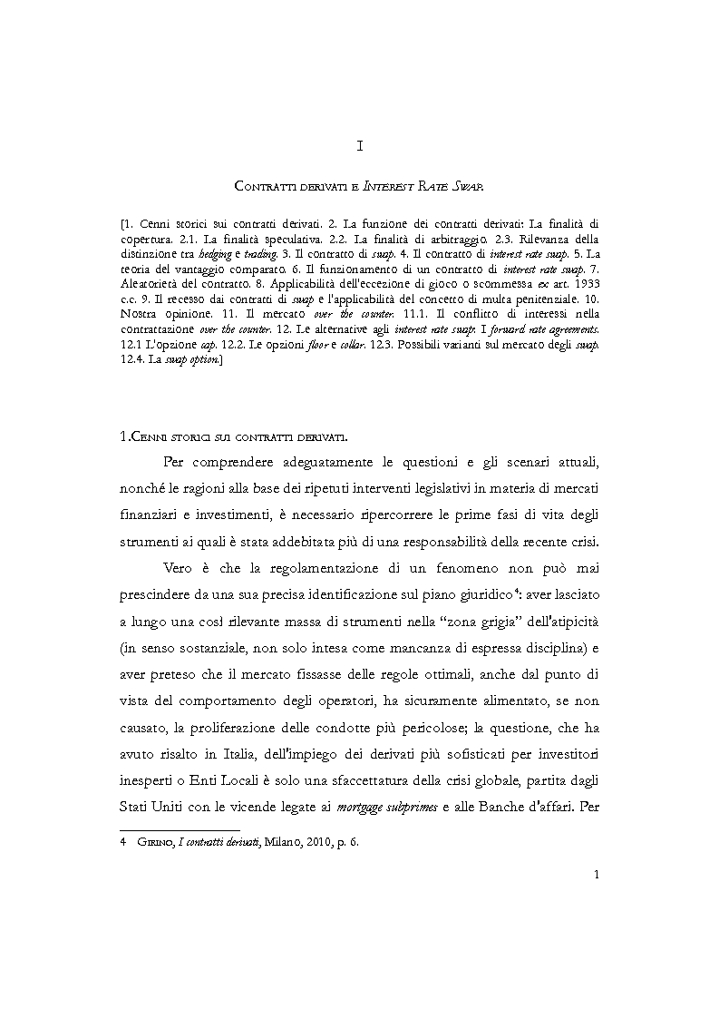 Anteprima della tesi: Mark to market e Up-front nei contratti derivati su tassi di interesse, Pagina 5