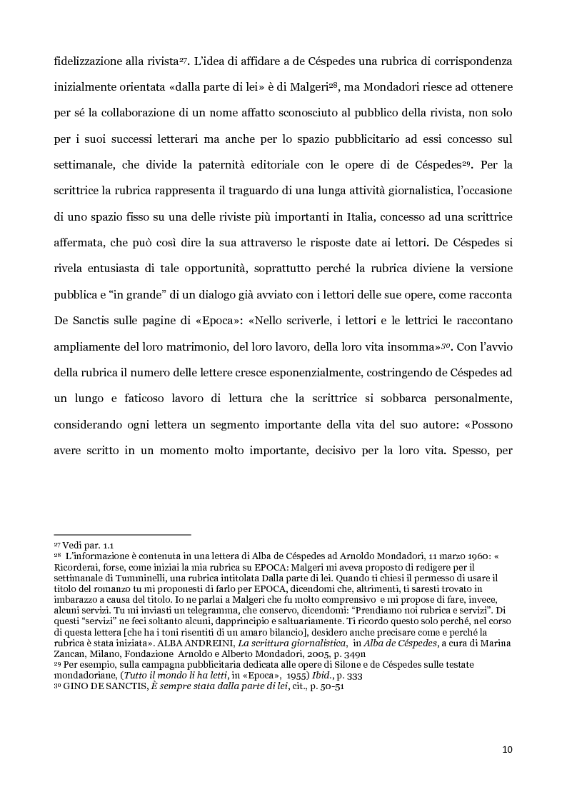 Estratto dalla tesi: La collaborazione di Alba de Céspedes a ''Epoca'': Il ''Diario di una scrittrice'' (1958-1960)