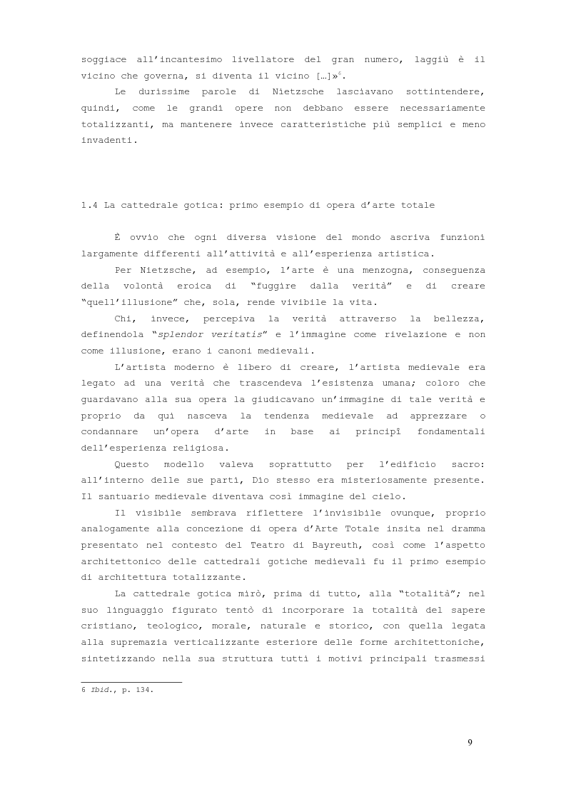 Anteprima della tesi: Il miraggio dell' "opera d'arte totale". Arte ed Architettura dall'Ottocento ad oggi, Pagina 8