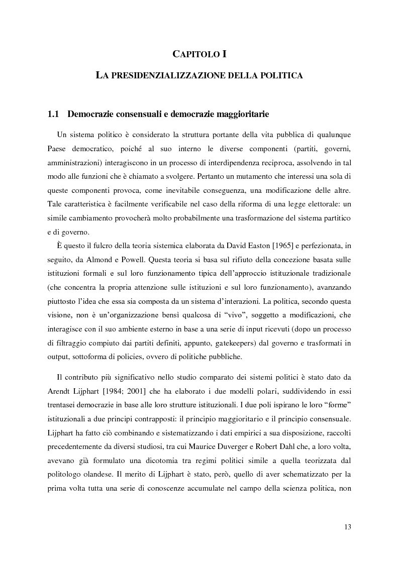 Anteprima della tesi: La presidenzializzazione della politica in Europa: le leadership di Nicolas Sarkozy e José Luis Rodriguez Zapatero, Pagina 8