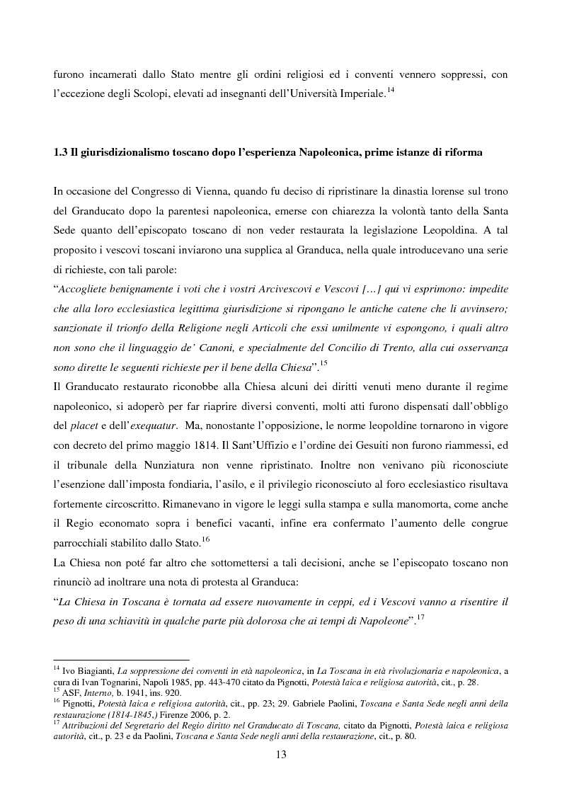 Anteprima della tesi: Il Concordato del 1851 fra Santa Sede e Granducato di Toscana, Pagina 10