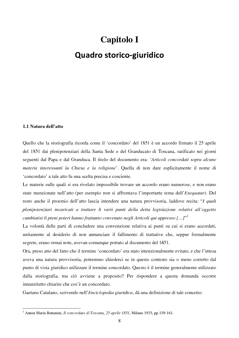 Anteprima della tesi: Il Concordato del 1851 fra Santa Sede e Granducato di Toscana, Pagina 5