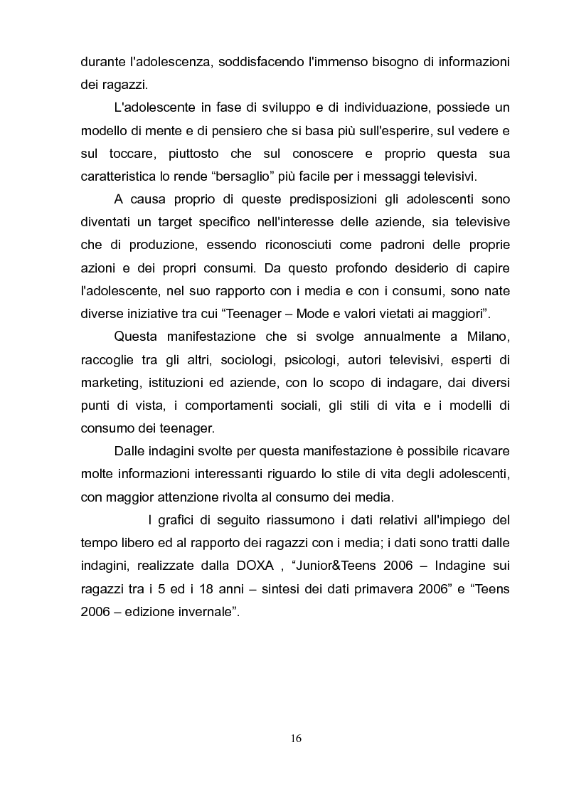 Estratto dalla tesi: Il Teen Drama: l'adolescente diventa fan di Se Stesso attraverso lo specchio della TV
