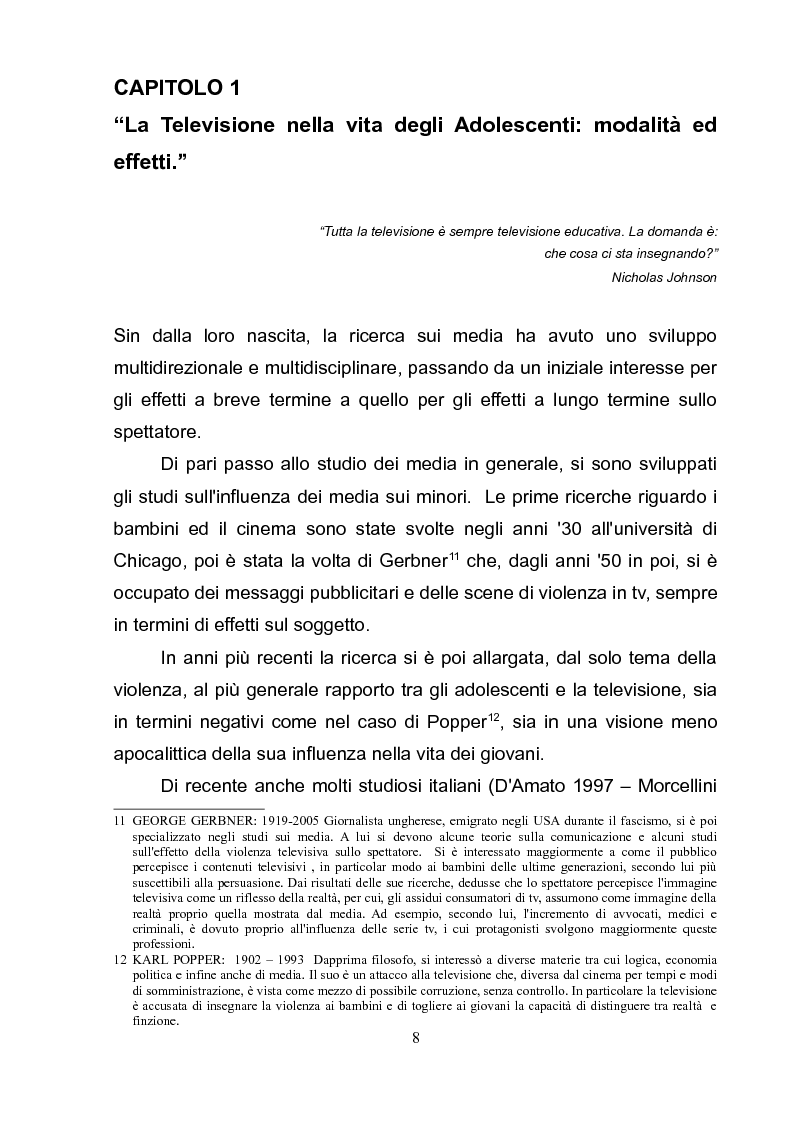 Anteprima della tesi: Il Teen Drama: l'adolescente diventa fan di Se Stesso attraverso lo specchio della TV, Pagina 9