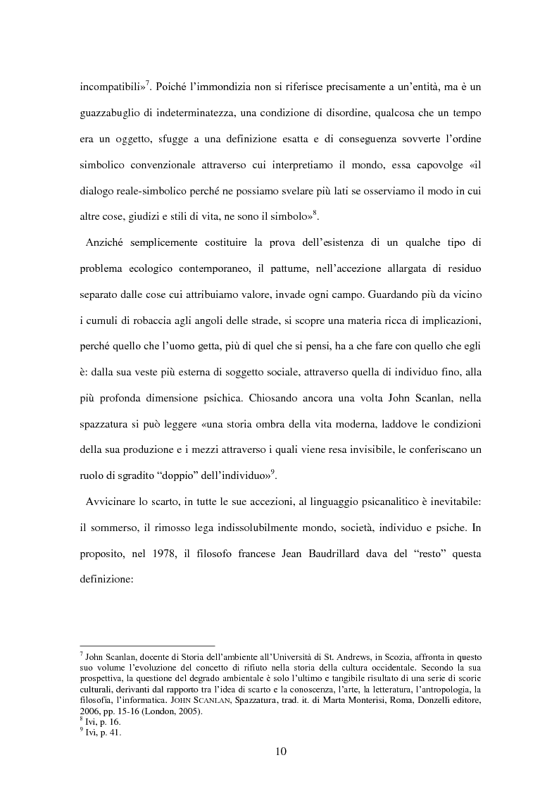 Anteprima della tesi: “Narrare i rifiuti. Le immagini della spazzatura nei romanzi di Barbaro, Teobaldi e Riccarelli”, Pagina 5