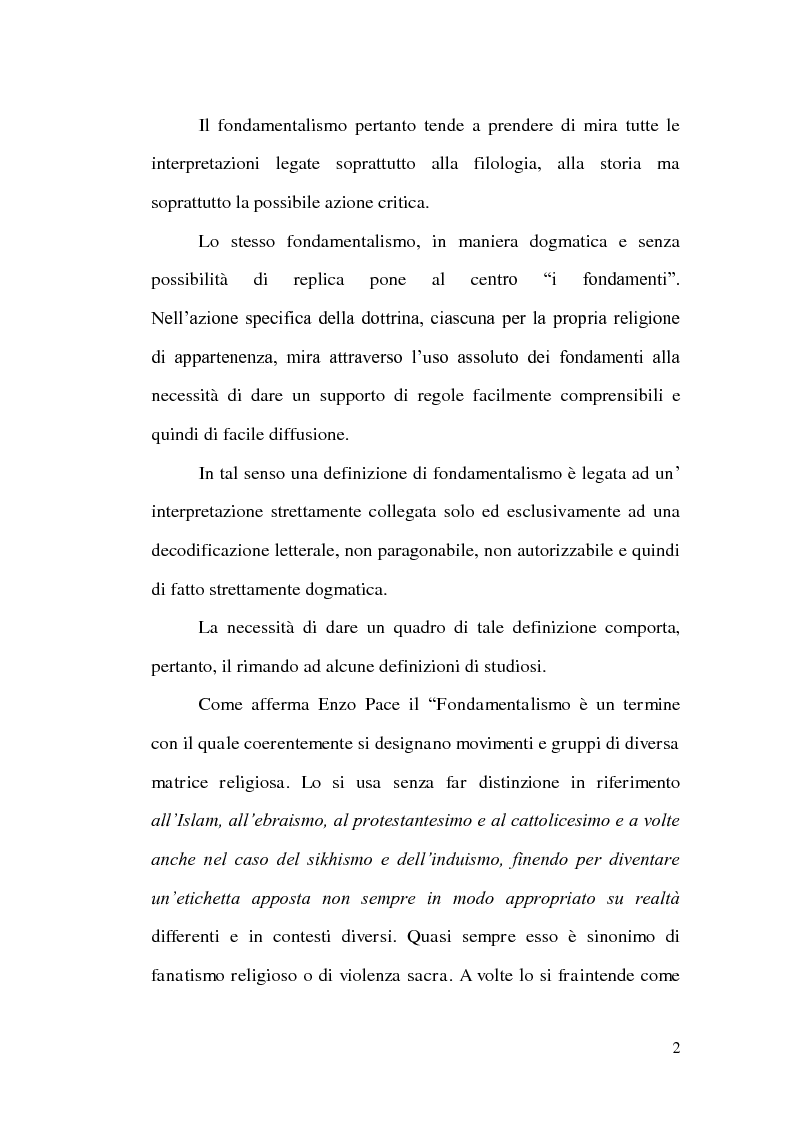 Anteprima della tesi: Il Fondamentalismo, Pagina 3