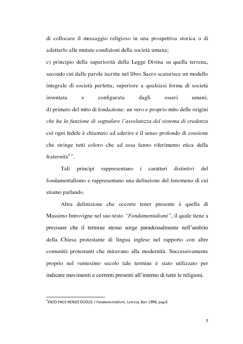 Anteprima della tesi: Il Fondamentalismo, Pagina 6