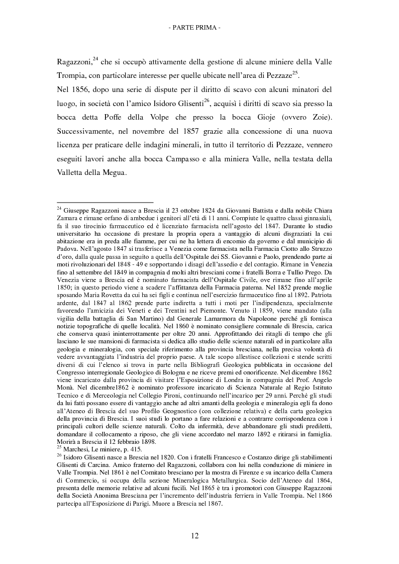Anteprima della tesi: Carte di Miniera. Inventario dell'archivio della Miniera Fratelli Marzoli & C. di Pezzaze (Brescia), Pagina 10