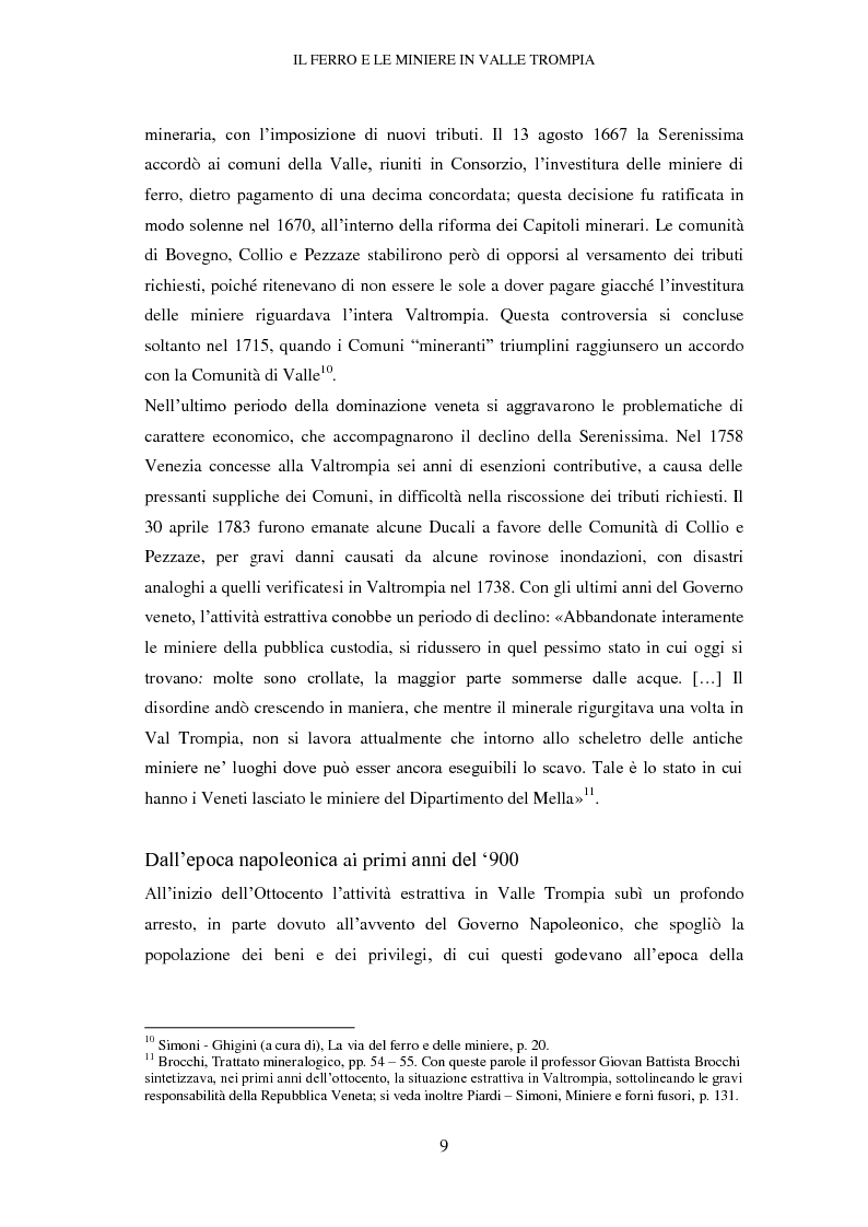 Anteprima della tesi: Carte di Miniera. Inventario dell'archivio della Miniera Fratelli Marzoli & C. di Pezzaze (Brescia), Pagina 7