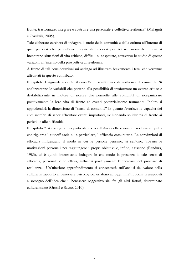 Anteprima della tesi: Comunità e Cultura come risorse di Resilienza, Pagina 3