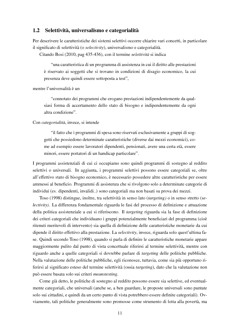 Anteprima della tesi: Misure di sostegno al reddito: analisi teoriche e un'applicazione al caso della Toscana, Pagina 11