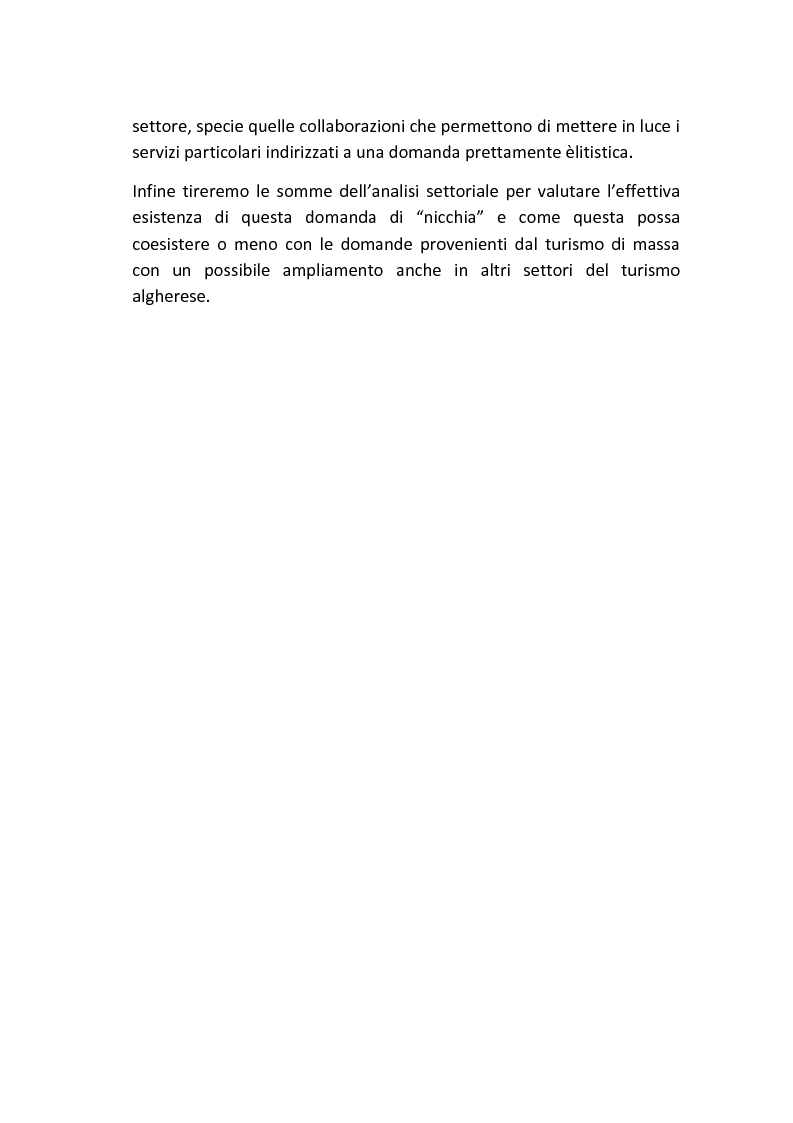 Anteprima della tesi: Aziende di servizio al turismo d'élite in Alghero, Pagina 4