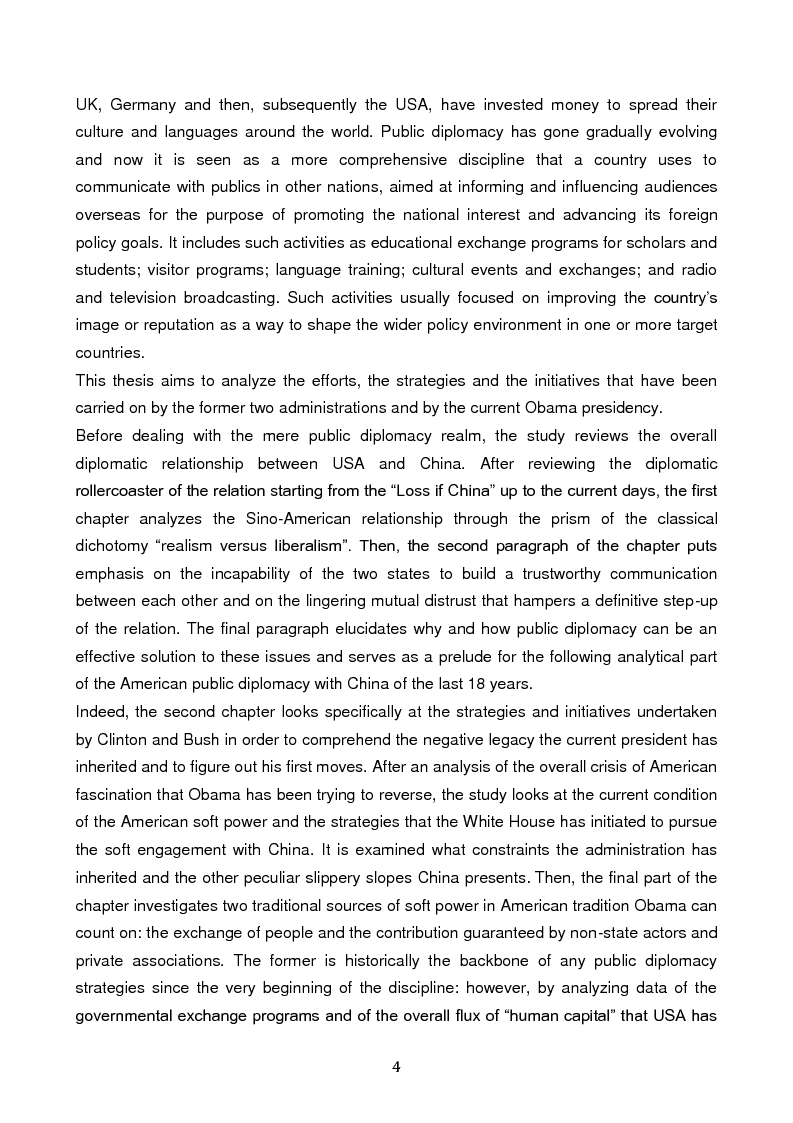 Anteprima della tesi: Minding the gap: the American Public Diplomacy in the engagement of China, Pagina 3