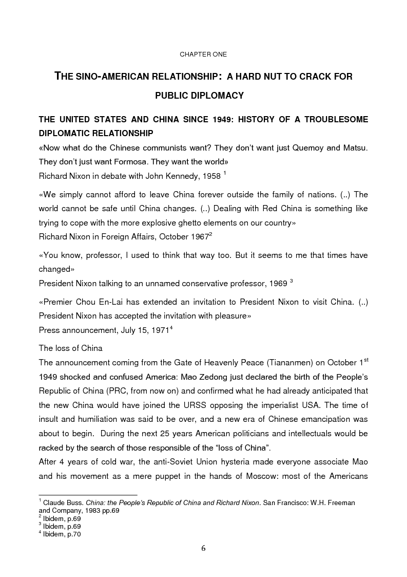 Anteprima della tesi: Minding the gap: the American Public Diplomacy in the engagement of China, Pagina 5