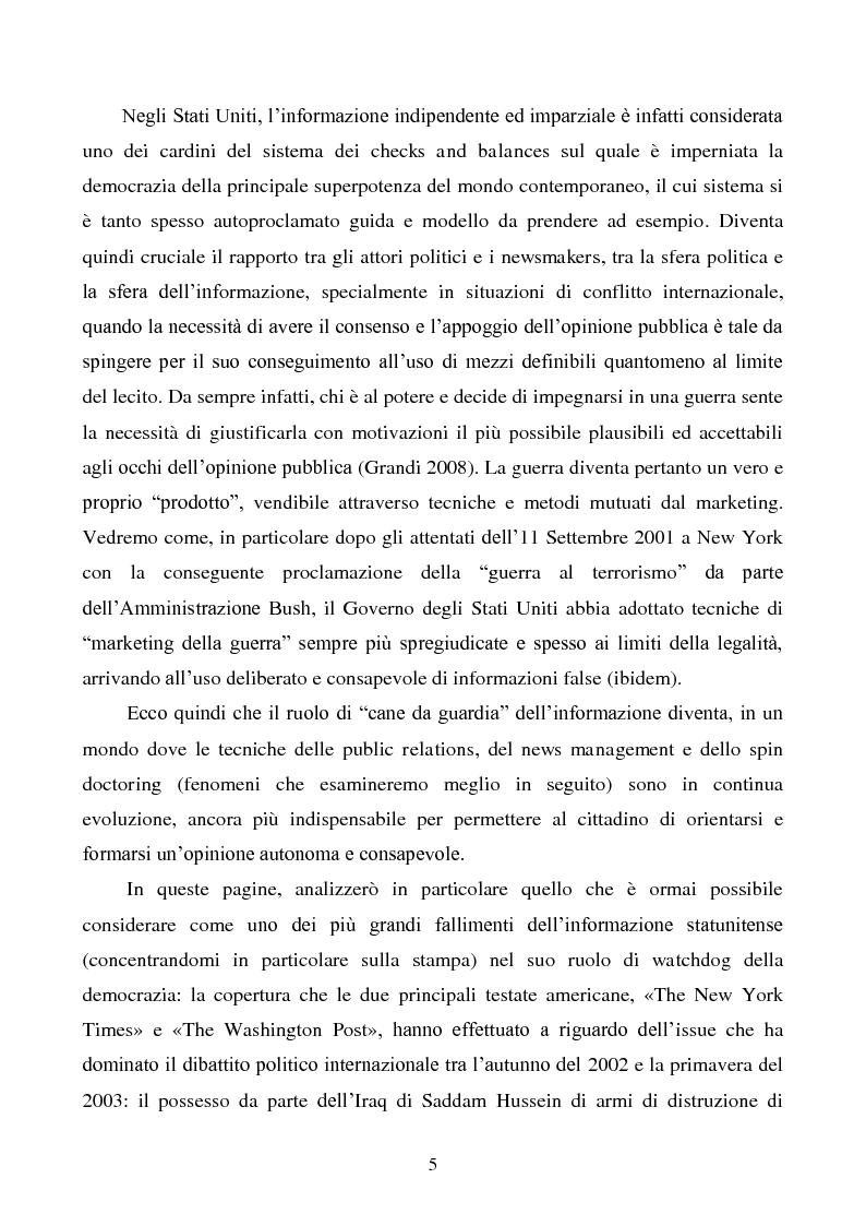 Anteprima della tesi: Obiettività ed indipendenza nei media americani: l'operazione Iraqi Freedom e le armi di distruzione di massa, Pagina 3