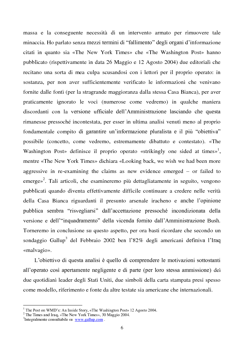 Anteprima della tesi: Obiettività ed indipendenza nei media americani: l'operazione Iraqi Freedom e le armi di distruzione di massa, Pagina 4