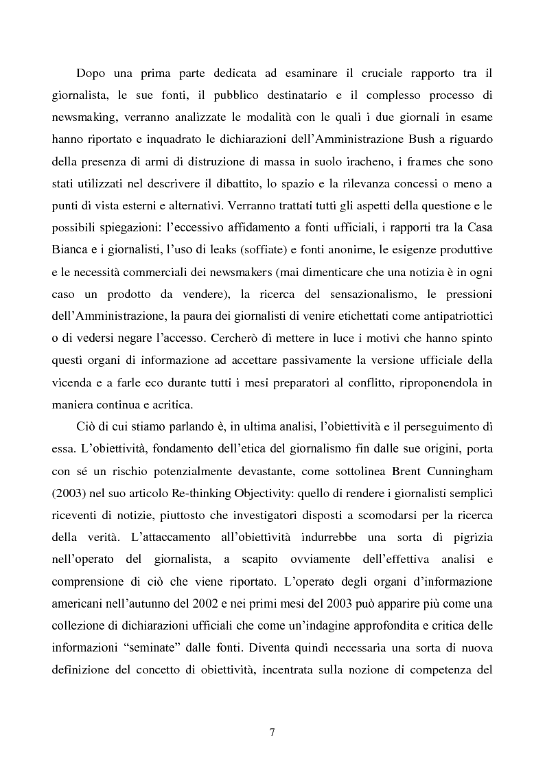 Anteprima della tesi: Obiettività ed indipendenza nei media americani: l'operazione Iraqi Freedom e le armi di distruzione di massa, Pagina 5