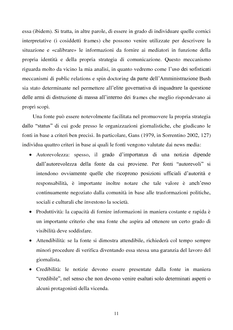 Anteprima della tesi: Obiettività ed indipendenza nei media americani: l'operazione Iraqi Freedom e le armi di distruzione di massa, Pagina 9
