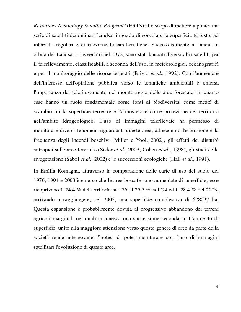Anteprima della tesi: Telerilevamento delle variazioni forestali in un'area dell'Appennino, Pagina 3