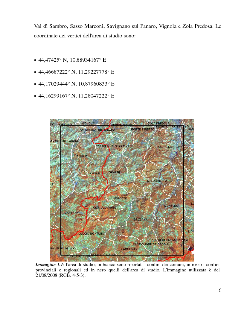 Anteprima della tesi: Telerilevamento delle variazioni forestali in un'area dell'Appennino, Pagina 5