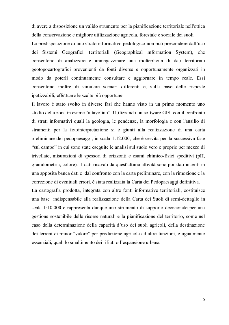 Anteprima della tesi: Realizzazione della Carta dei Pedopaesaggi di un'area campione all'interno del comune di Sorano (GR), bacino del Fiora, Pagina 3