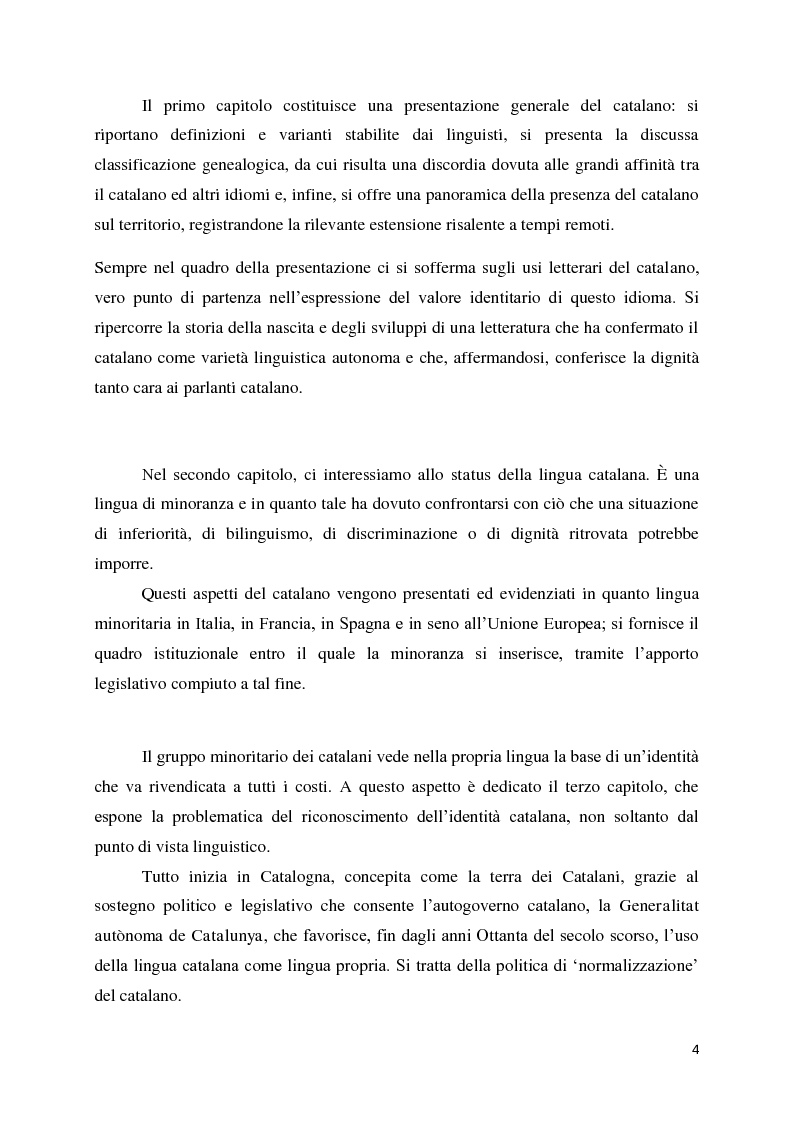 Anteprima della tesi: Il catalano: lingua e identità - Il contributo della lingua nel fare una nazione, Pagina 3