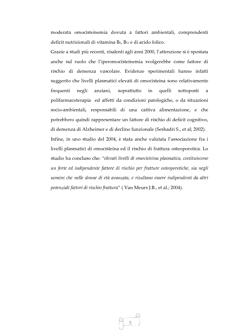 Anteprima della tesi: Iperomocisteinemia: cause e prevenzione, Pagina 4