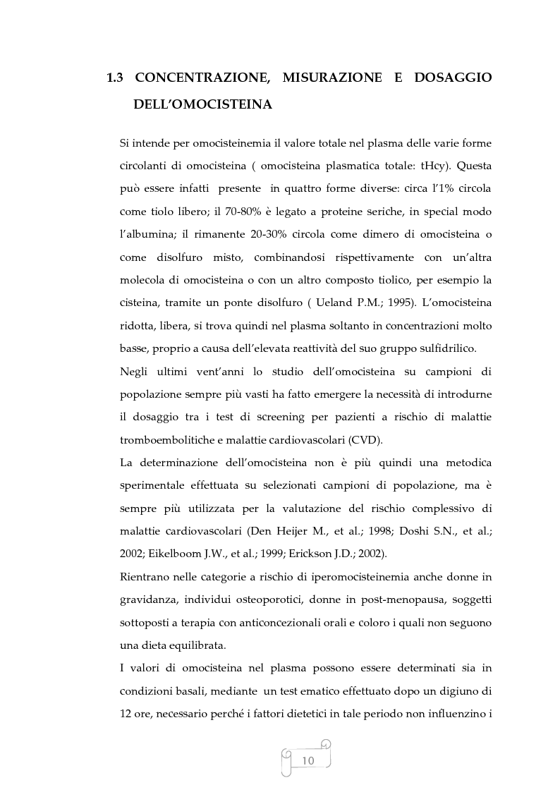 Anteprima della tesi: Iperomocisteinemia: cause e prevenzione, Pagina 9