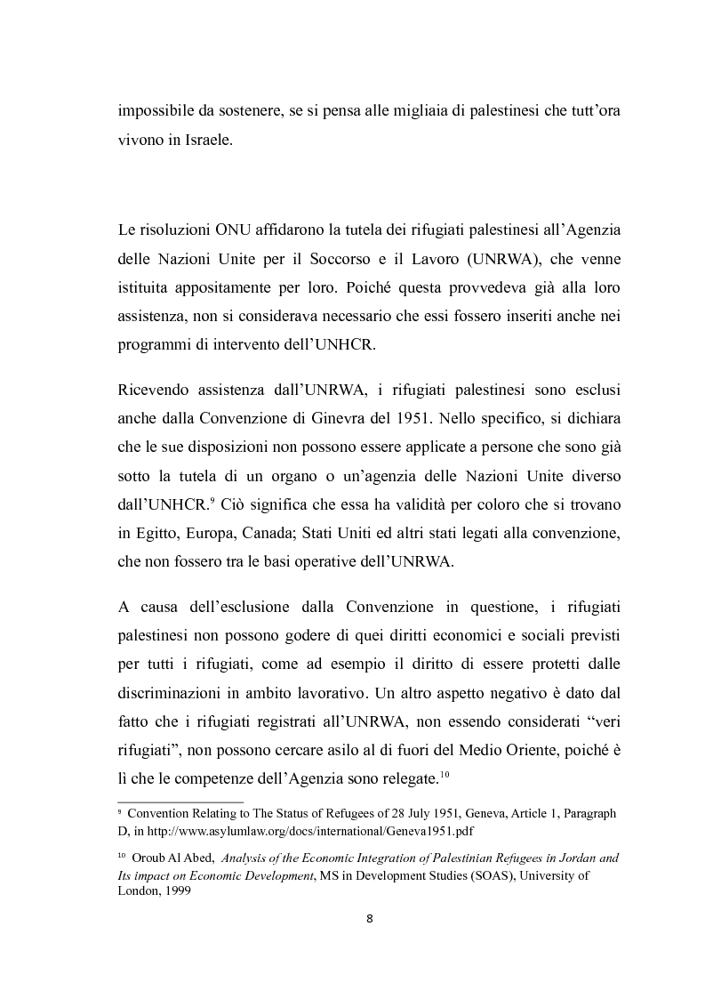 Estratto dalla tesi: La gestione dei rifugiati palestinesi in Giordania