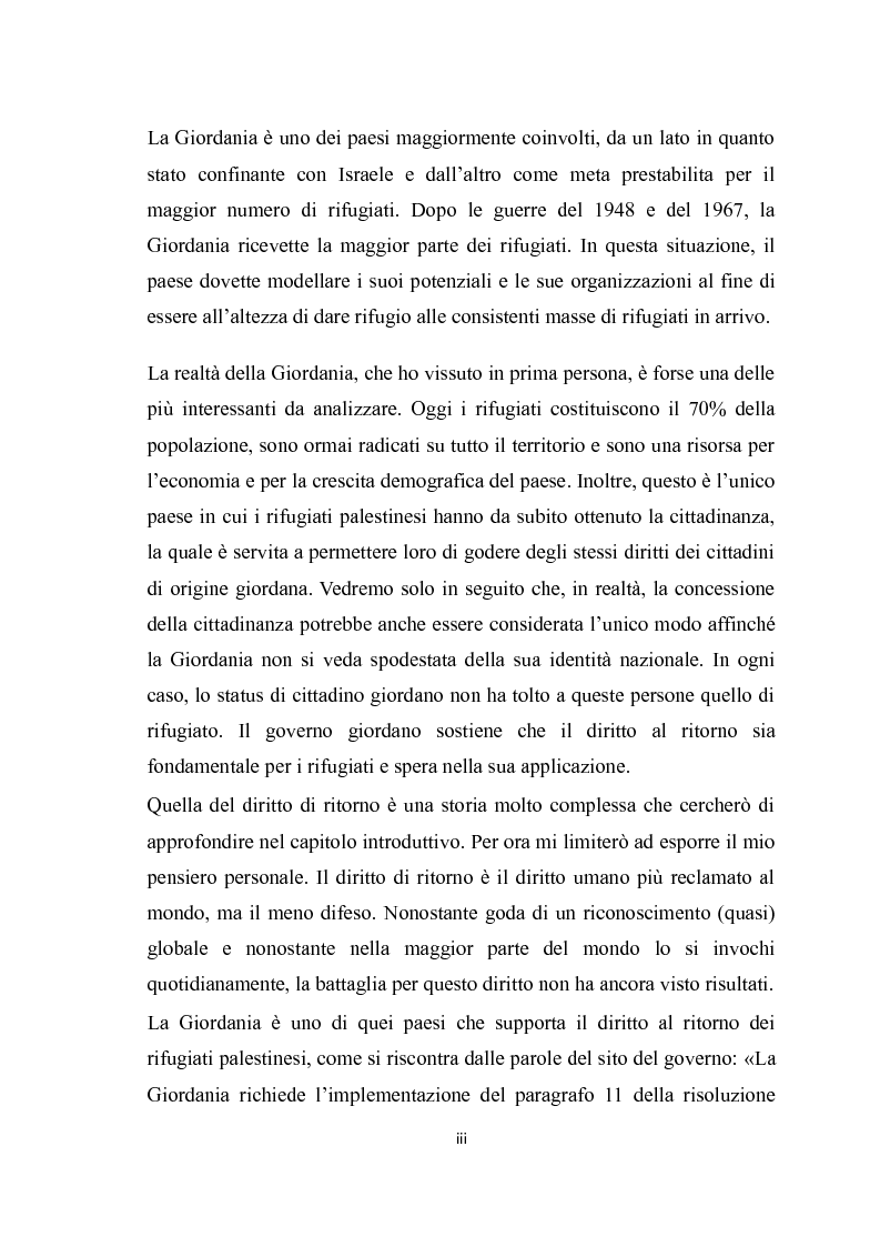 Anteprima della tesi: La gestione dei rifugiati palestinesi in Giordania, Pagina 4
