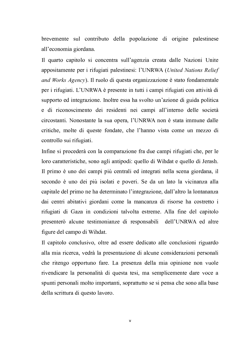 Anteprima della tesi: La gestione dei rifugiati palestinesi in Giordania, Pagina 6