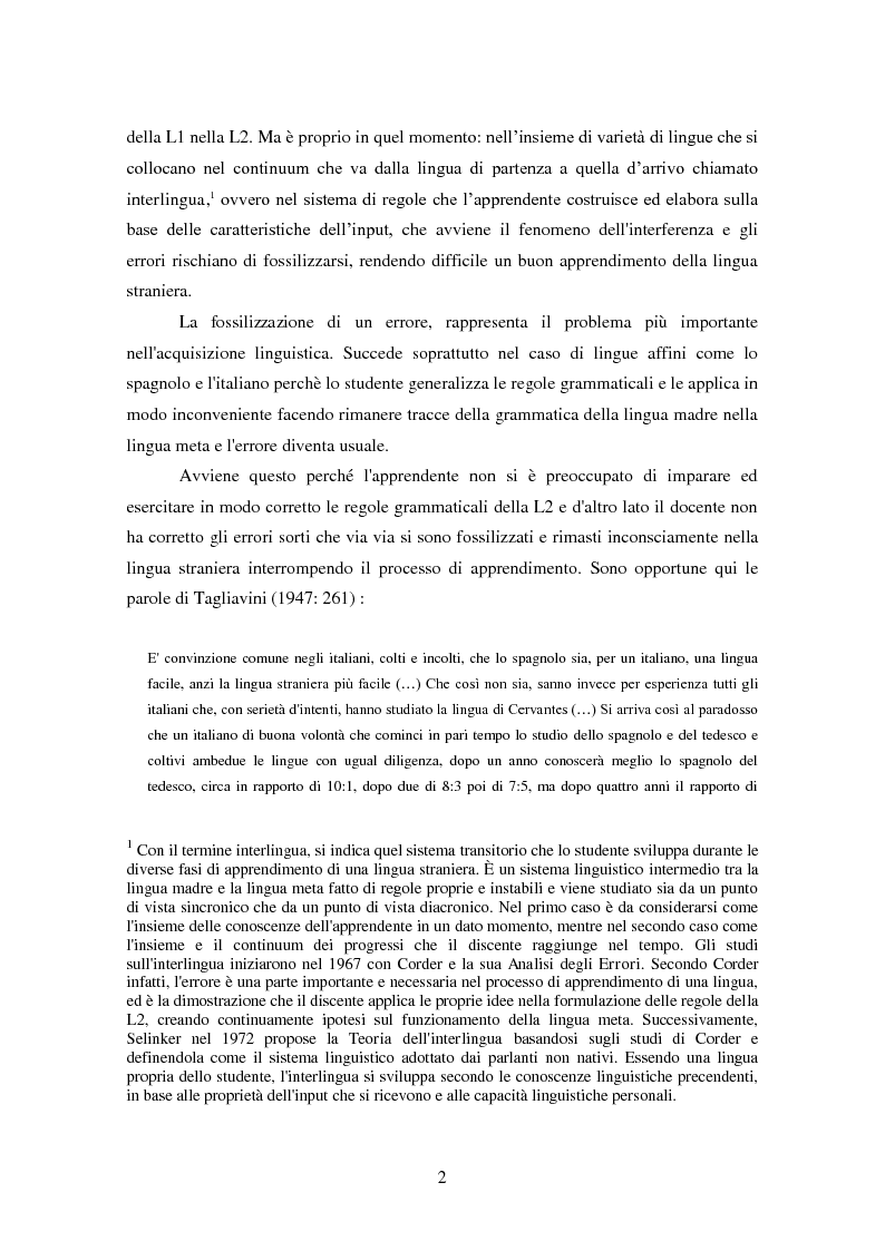 Anteprima della tesi: L'interferenza fonologica in un campione di apprendenti di spagnolo L.S di area lombarda. Il caso del vocalismo., Pagina 3