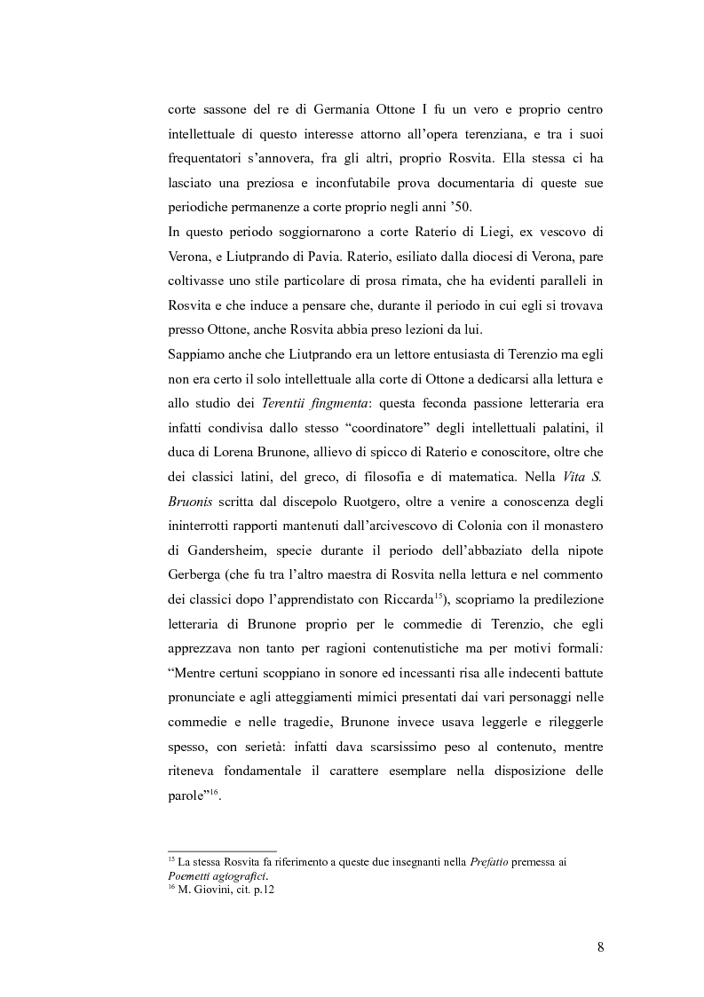 Estratto dalla tesi: Gli influssi terenziani in Rosvita di Gandersheim