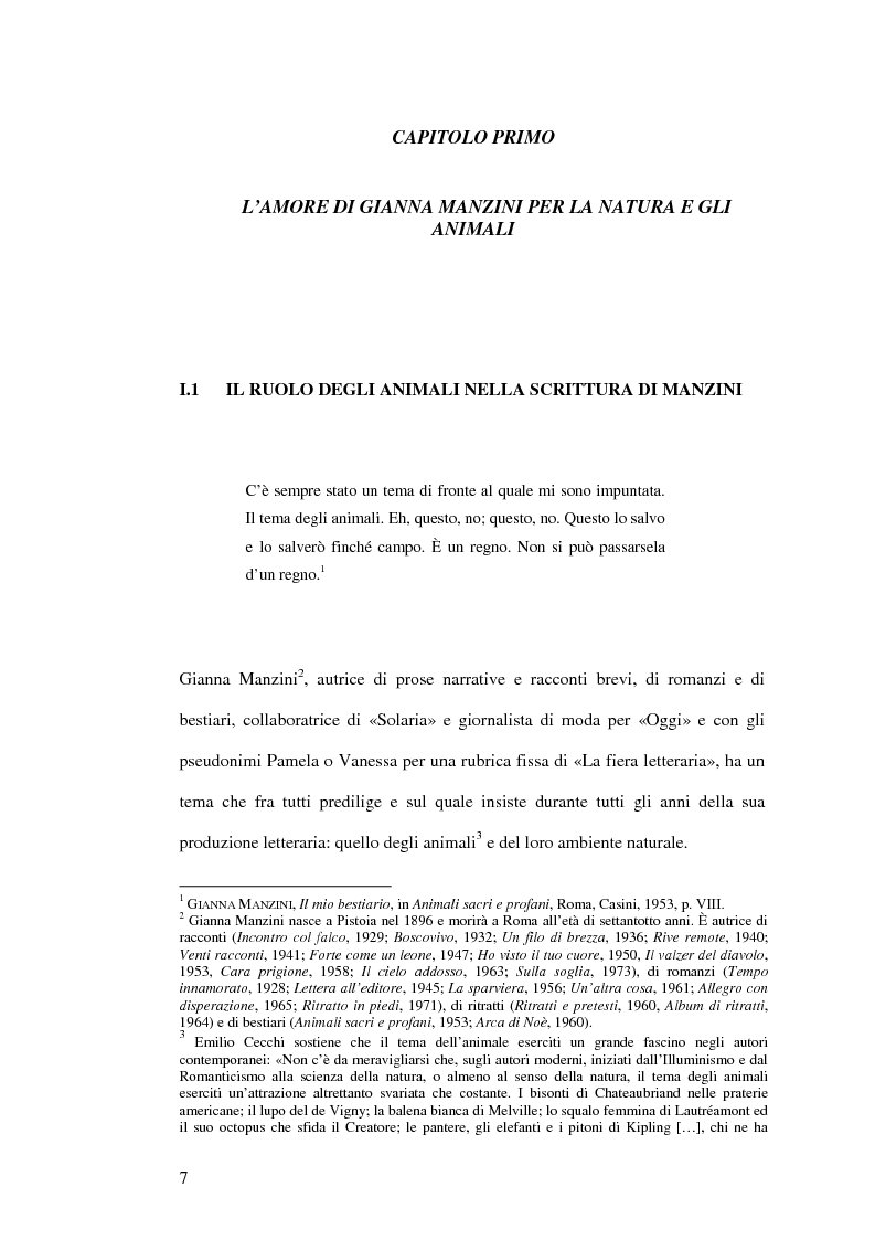 Anteprima della tesi: Immagini animali e antropomorfe nella narrativa di Gianna Manzini, Pagina 6