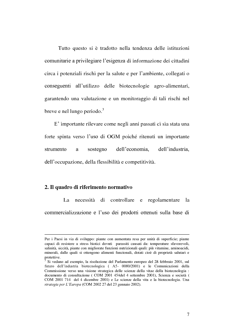 Anteprima della tesi: La disciplina giuridica degli Organismi Geneticamente Modificati: tra diritto dell'Unione Europea e diritto interno, Pagina 8