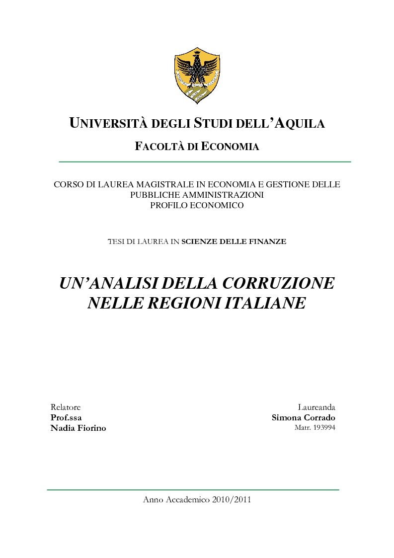 Tesi Di Laurea Scienza Delle Finanze
