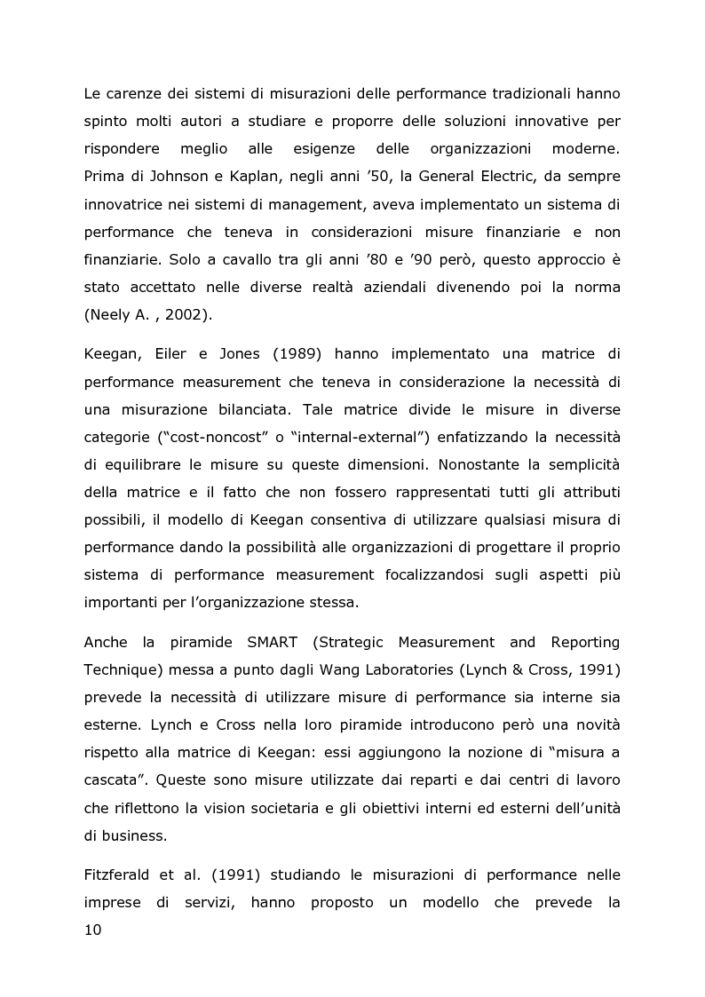 Estratto dalla tesi: Sistemi di misurazione delle performance di 3PL: il caso VISA Global Logistics