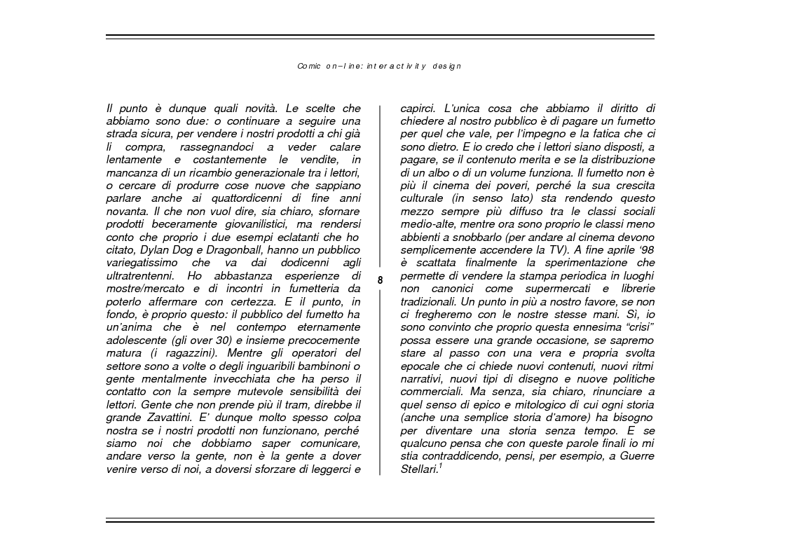 Anteprima della tesi: Comic On-Line: Interactivity Design, Pagina 6