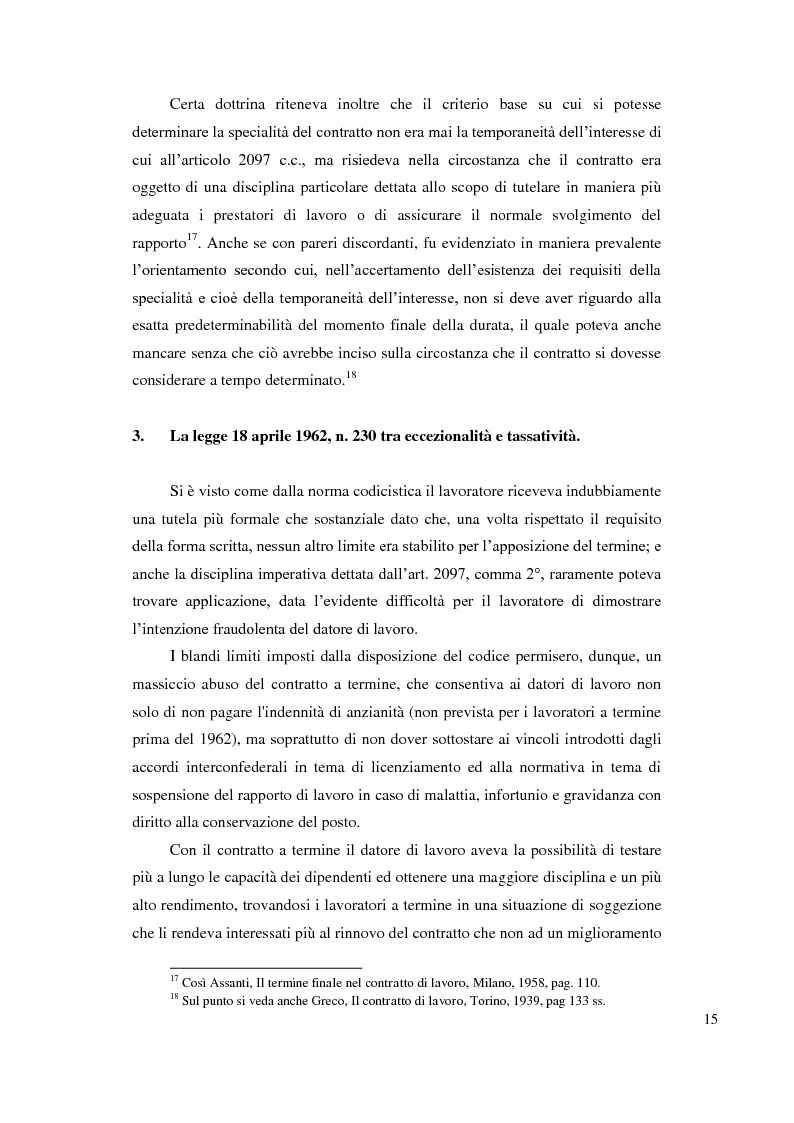 Anteprima della tesi: Le ragioni giustificatrici del contratto a termine, Pagina 12