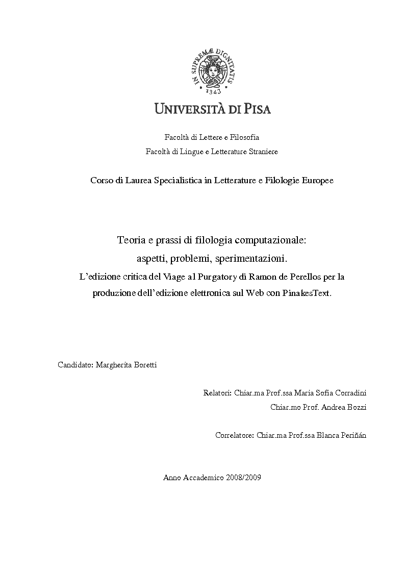 Facoltà Di Lingue E Letterature Straniere Pisa