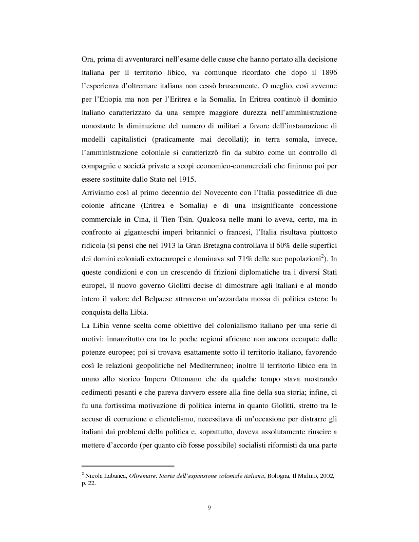 Estratto dalla tesi: «Il diritto di chi sa meglio civilizzare». Riflessi della colonizzazione italiana in Libia sulle pagine de “Il Corriere della Sera”.