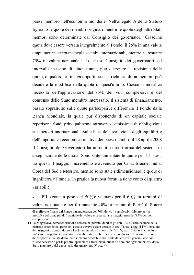 Estratto dalla tesi: Funzionamento, Critiche e Proposte di Riforma del Fondo Monetario Internazionale