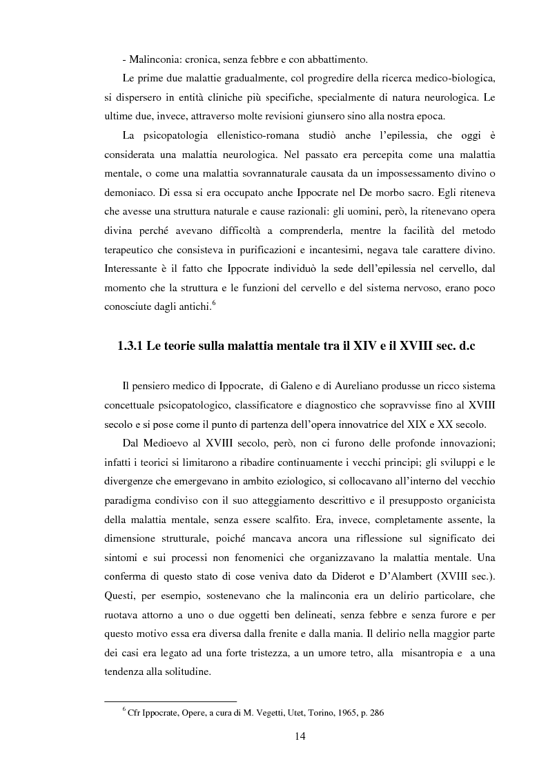Estratto dalla tesi: Alcune considerazioni storiche sugli approcci al problema della psicopatologia.