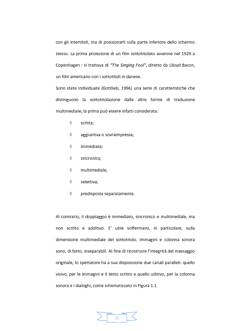 Anteprima della tesi: Tradurre per il cinema: standard accuratezza e target audience. Un'analisi comparativa attraverso la filmografia di Woody Allen., Pagina 12