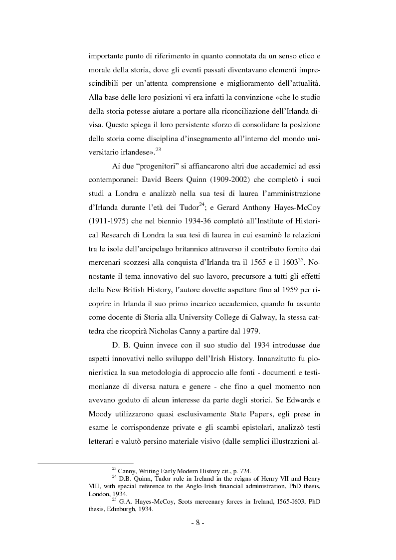 Estratto dalla tesi: Nicholas Canny: il problema della colonizzazione dell’Irlanda tra XVI e XVII secolo. Making Ireland British 1580-1650 tra locale e globale, tra New British History e Atlantic History
