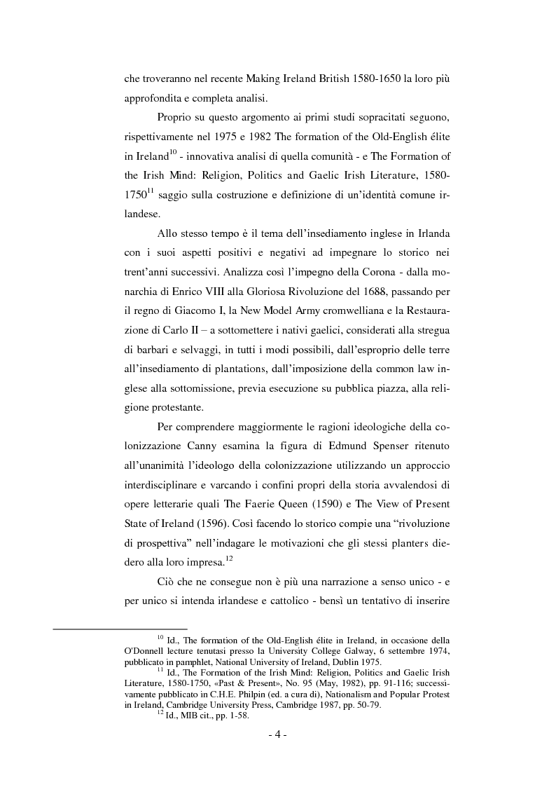 Anteprima della tesi: Nicholas Canny: il problema della colonizzazione dell’Irlanda tra XVI e XVII secolo. Making Ireland British 1580-1650 tra locale e globale, tra New British History e Atlantic History, Pagina 7